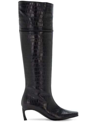 Reike Nen Bottes En Cuir Estampé 60 Mm - Noir