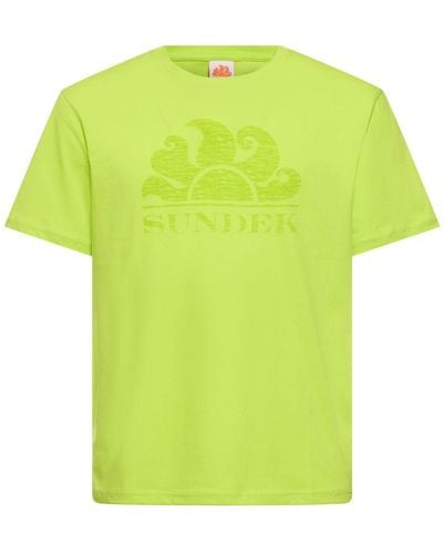 Sundek Camiseta de jersey de algodón con logo - Verde