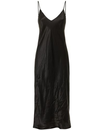 Balenciaga Fluid Silk Satin Slip Dress - Black