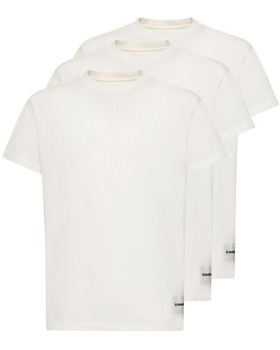 Jil Sander Pack Of 3 Plus Cotton T-Shirts - White