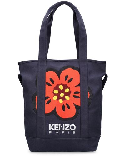 KENZO Group Boke Embroidered Utility Tote Bag - Blue