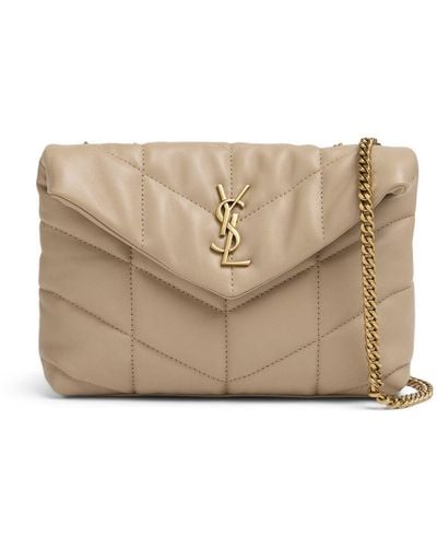 Saint Laurent Puffer Toy Quilted Leather Shoulder Bag - Natural