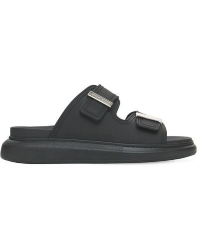 Alexander McQueen 50mm Rubber Slide Sandals - Black