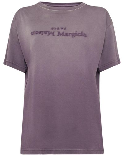 Maison Margiela コットンジャージーtシャツ - パープル