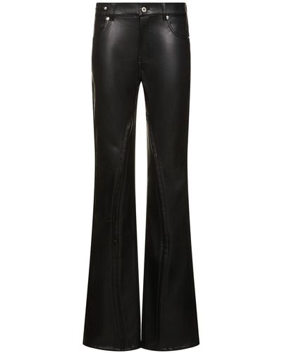 Y. Project Faux Leather Flared Pants W/ Hooks - Black
