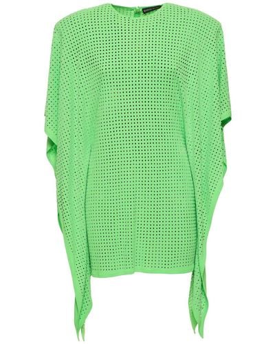 David Koma Crystal Embellished Kaftan Mini Dress - Grün