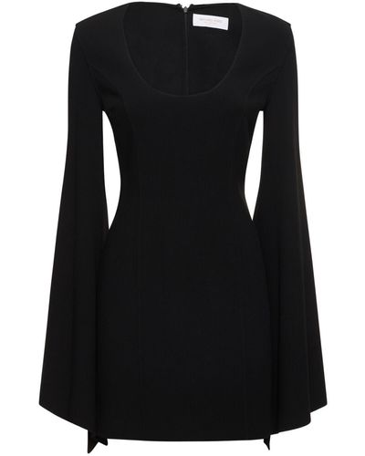Michael Kors Wool Crepe Bell Sleeved Dress - Black
