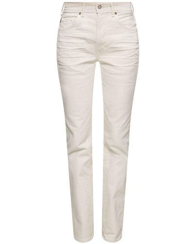 Tom Ford Denim & Twill Midrise Straight Jeans - White