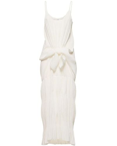 JW Anderson Langes Kleid Mit Knoten Vorne - Weiß