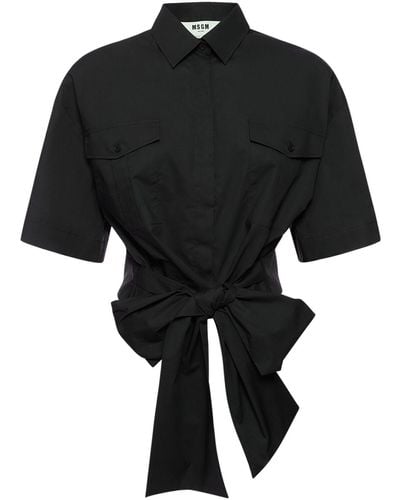 MSGM Cotton Poplin Shirt - Black