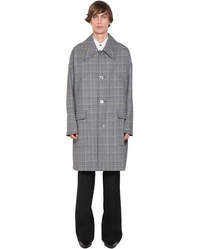 Givenchy Oversized Check Wool Coat - Grey