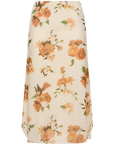 WeWoreWhat Printed Stretch Tech Midi Skirt - Natural