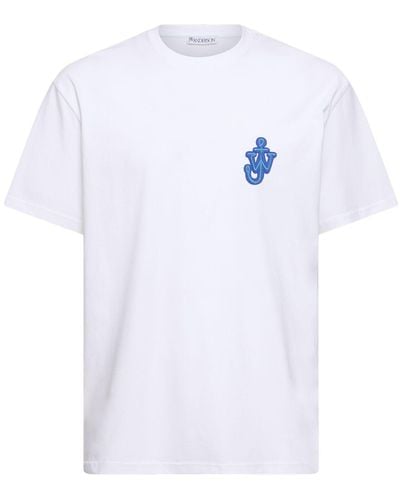 JW Anderson T-shirt in cotone con logo - Bianco