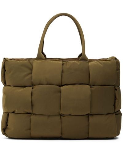 Bottega Veneta Borsa shopping grande arco in techno imbottito - Verde