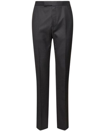 Thom Browne Wool Straight Pants - Gray