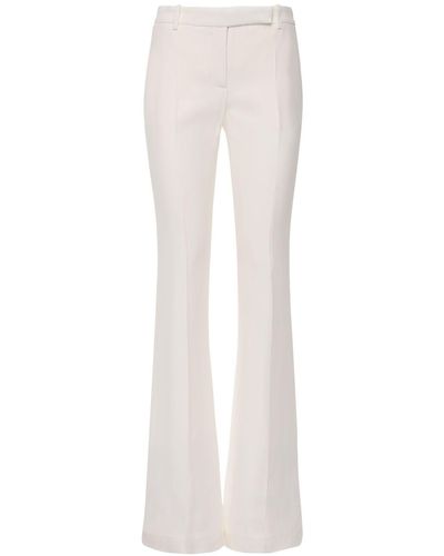 Alexander McQueen Flared Mid-rise Crepe Pants - White