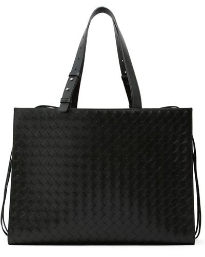 Bottega Veneta Cargo Intreccio Leather Tote Bag - Black