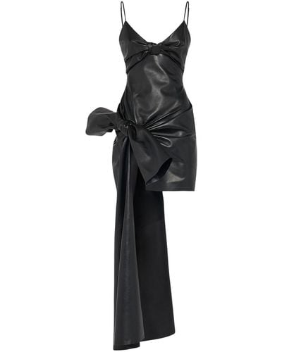 Alexander McQueen Leather Knot Mini Dress - Black