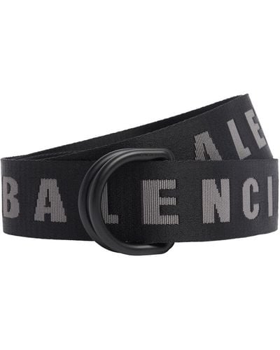 Balenciaga 4cm D Ring Nylon Belt - White