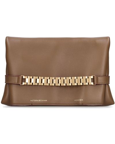Victoria Beckham Chain Leather Shoulder Bag - Brown