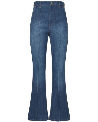Victoria Beckham Jeans dritti brigitte in denim di cotone - Blu