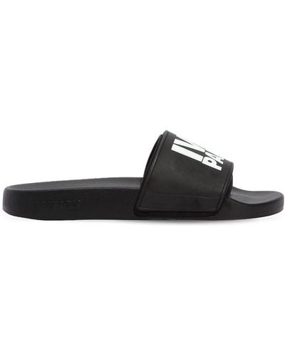 Ivy Park Neo Lined Logo Sliders Black