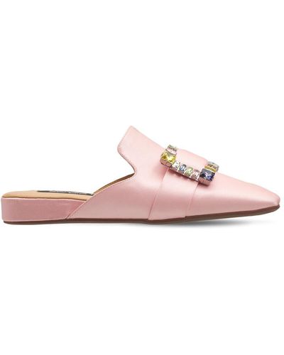 Sergio Rossi 20mm Sr Prince Satin Slippers - Pink