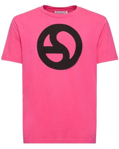 Acne Studios Everest Monogram Cotton Blend T-Shirt - Pink