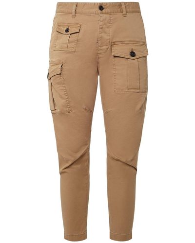 DSquared² Sexy Cargo Stretch Cotton Pants - Natural