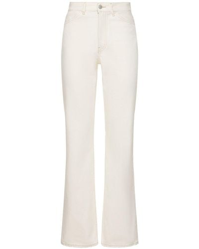 Acne Studios 1977 High Waisted Denim Straight Jeans - White