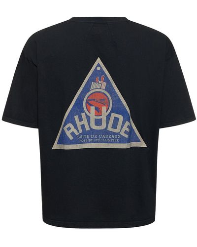 Rhude Cadeux Sundry Printed Cotton T-Shirt - Black