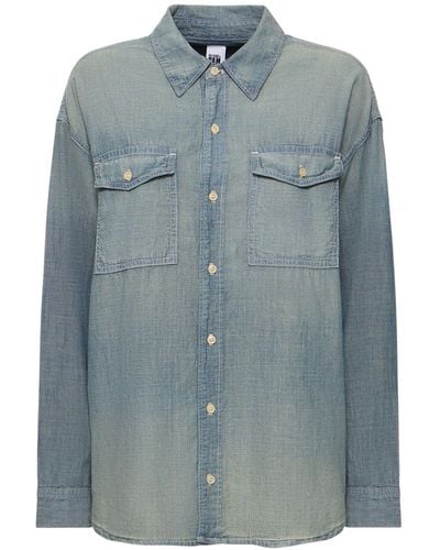 RE/DONE Pam Oversize Chambray Shirt - Blue
