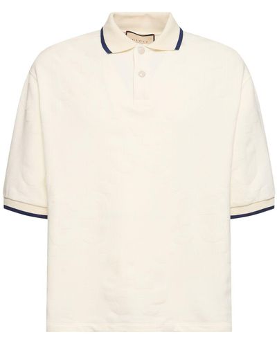 Gucci Light Felted Cotton Jersey Polo Shirt - Natural