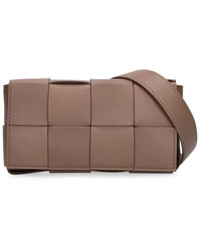 Bottega Veneta Mini Cassette Leather Belt Bag - Brown