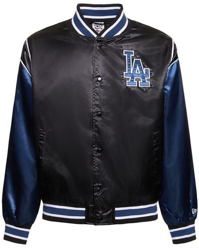 KTZ Mlb La Dodgers Satin Varsity Jacket - Blue