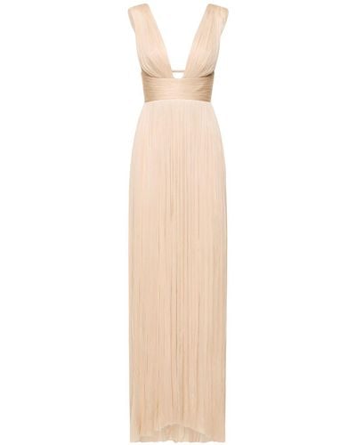 Maria Lucia Hohan Piper Silk Tulle Long Dress - Natural