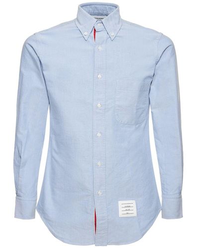 Thom Browne Camisa De Algodón Oxford Con Detalle De Tartalán - Multicolor