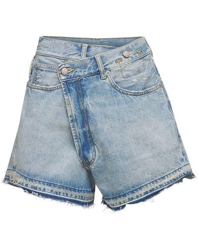 R13 Shorts De Denim Crossover - Azul