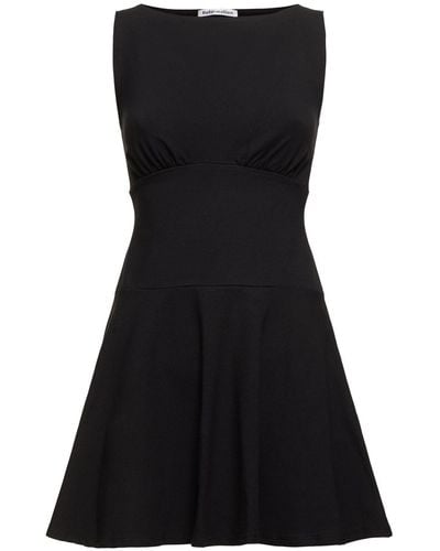 Reformation Mayve Stretch Cotton Knit Mini Dress - Black