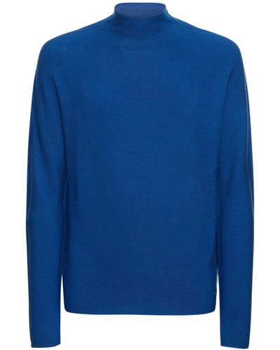 ALPHATAURI Wool Blend Knit Turtleneck - Blau
