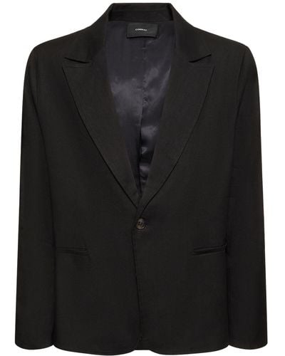 Commas Linen Blend Single Breasted Jacket - Black