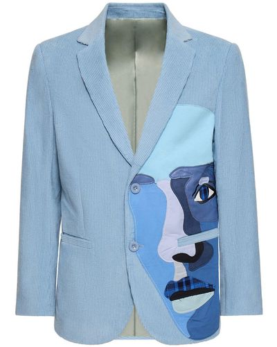 Kidsuper Blue Face Corduroy Suit Jacket