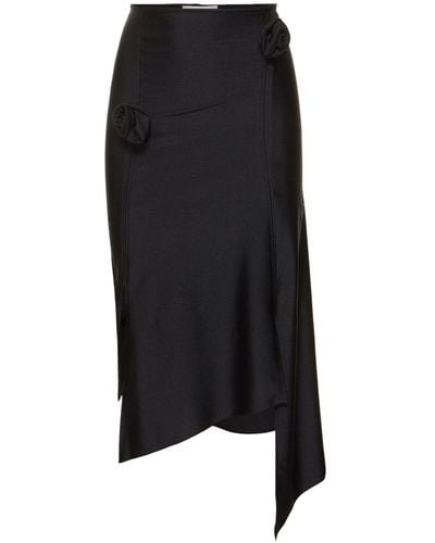 Coperni Flower Asymmetric Skirt - Black