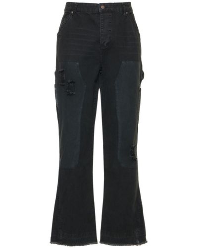 Jaded London Carpenter Jeans W/ Inserted Panels - Black