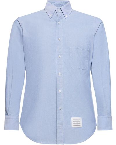 Thom Browne Camicia in cotone oxford - Blu