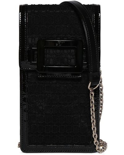 Roger Vivier Belle Vivier Leather Phone Holder - Black