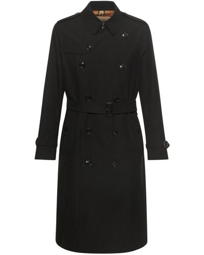 Burberry Trench-coat long en coton kensington - Noir