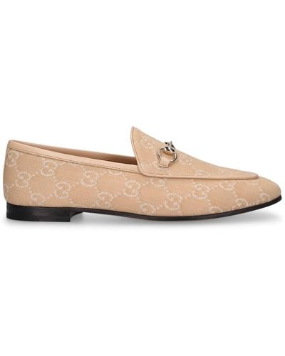 Gucci 10mm Hohe Loafers Aus Denim "new Jordan Gg" - Natur