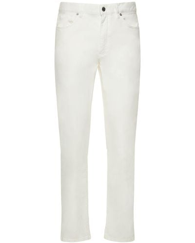 Zegna Pantalones de garbardina stretch - Blanco