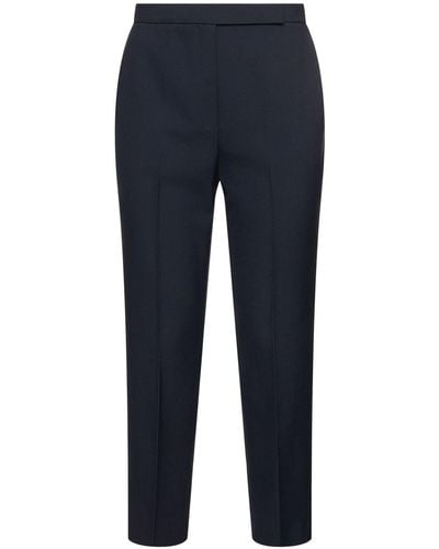 Theory High Waist Slim Cropped Trousers - Blue